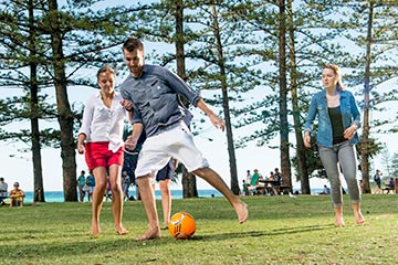 Students playing football