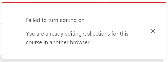 Cards interface error message