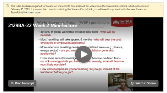 Pop up above Stream video