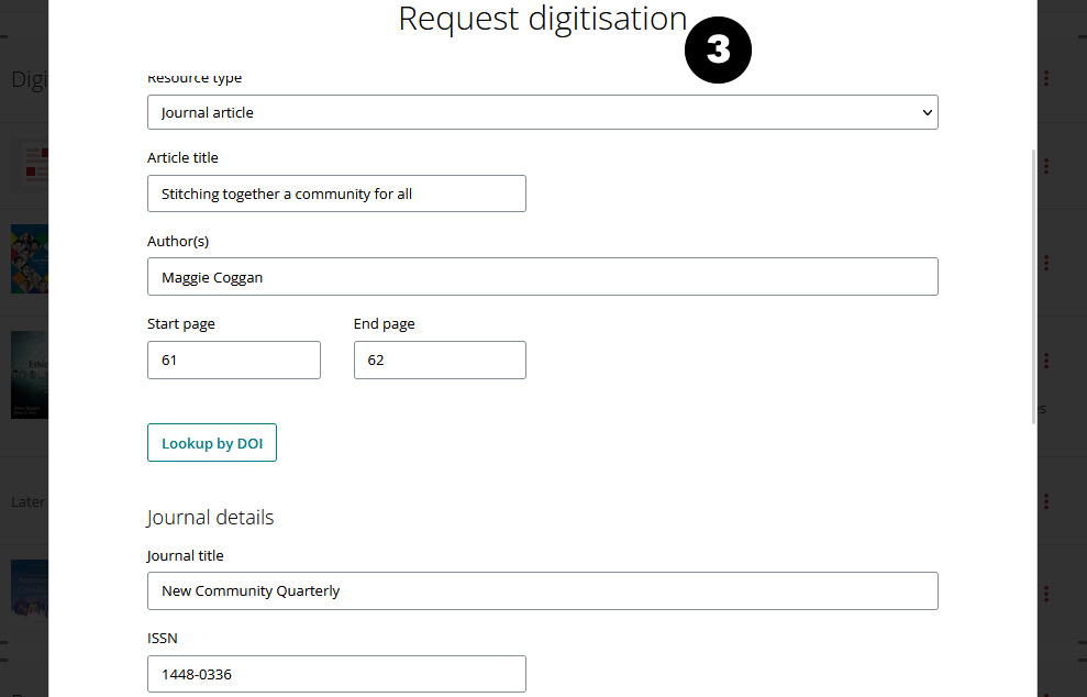 Article request form